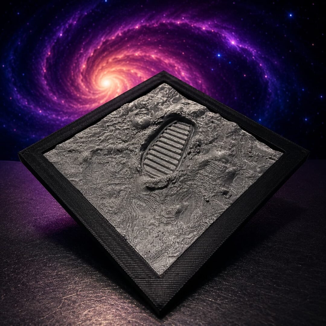 Huella en la Luna - Relieve Topográfico 3D